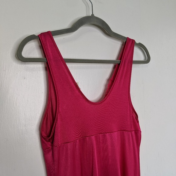 VTG Adonna Slip Lingerie Maxi Dress Lace Pink - Picture 7 of 7